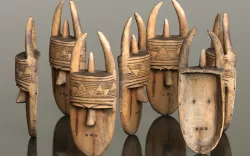 Afrikan Mask Carved Wood 46 Low-poly  3D model