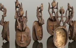 Afrikan Mask Carved Wood 49 Low-poly  3D model
