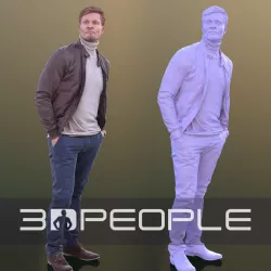 Andrew 10326 - Standing Casual Man  Low-poly  3D model