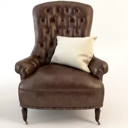 Armchair Tufted Leather 3D model