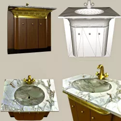 Bathroom Cabinet With Sink Low-poly  3D model
