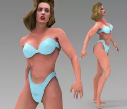 Beautiful Nude Woman LowMid Poly Low-poly  3D model