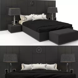 Bed Set Black 3D model