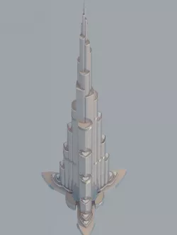 Burj Dubai Gif Spin File 3D model