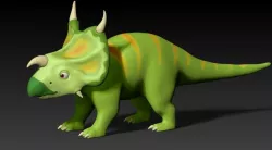 Cartoon green dino Low-poly  3D model