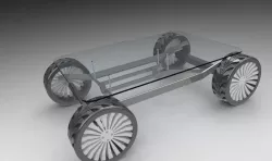 Chassis design type tea table for people mad about automobiles.