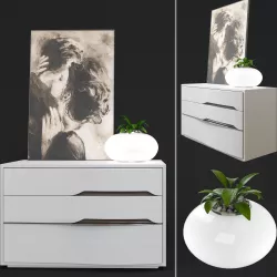 Chest of Venera from Tomasella factory and Azzardo Flora lamp  3D model