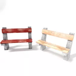 Concrete bench 3D model