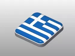 Cool Button Shaped Greece Flag 3D model