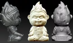 Cute monkey 3D STL sculpture used for CNC or 3D Printer A126 3D model