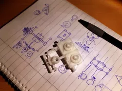 Daily_Earring2013#58: Plotter 2,5D (similar to a A Sketch-Etcher Toy) with pencil holder
