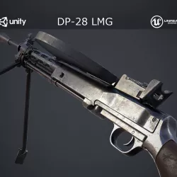 DP-28 Light Machine Gun Low-poly  3D model