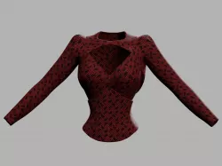 Female Blouse Low-poly  3D model