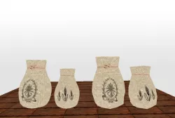 flour sack high and low poly textured Low-poly  3D model