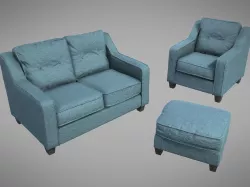 Furniture Set PBR Low-poly  3D model