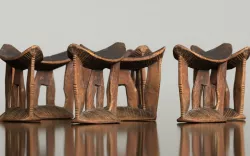 Headrest Africa Wood Furniture Prop 3 Low-poly  3D model