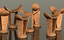 Headrest Africa Wood Furniture Prop 34 Low-poly  3D model