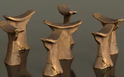 Headrest Africa Wood Furniture Prop 35 Low-poly  3D model