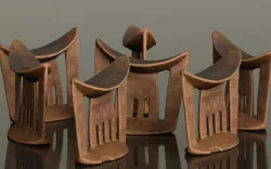 Headrest Africa Wood Furniture Prop 37 Low-poly  3D model