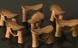 Headrest Africa Wood Furniture Prop 42 Low-poly  3D model