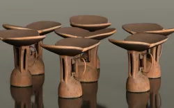 Headrest Africa Wood Furniture Prop 7 Low-poly  3D model