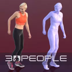 Ina 10281 - Running Athletic Woman Low-poly  3D model