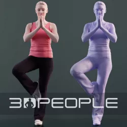 Kim 10180 - Yoga Athletic Woman Low-poly  3D model