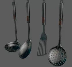 kitchen utensils basic set 3D model