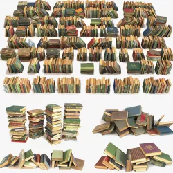 large collection of old books 3D model