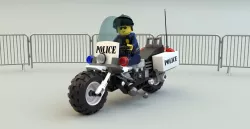 Lego Officer and Police motorcycle Low-poly  3D model