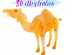 Low Poly Camel 2 Illustration Animated - Game Ready Low-poly  3D model