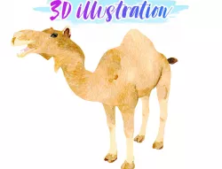 Low Poly Camel  Illustration Animated - Game Ready Low-poly  3D model