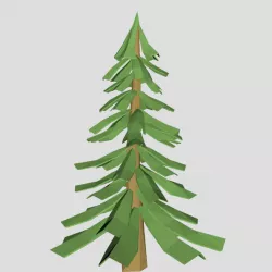 Low poly pine tree V1 for cartoon or game Low-poly  3D model