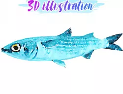 Low Poly White Mullet Illustration Animated - Game Ready Low-poly  3D model
