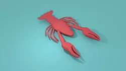 Lowpoly sea - ocean animals stingray dolphin seahorse jellyfish Low-poly  3D model