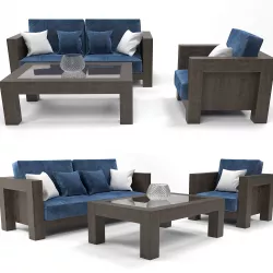 Modern Wooden Sofa 3D model