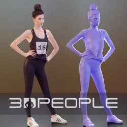 Myriam 10015 - Standing Athletic Woman Low-poly  3D model