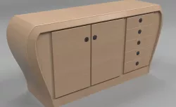 Office Cabinet - Curved 3D model 3D model