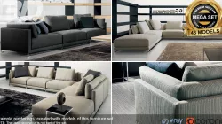 Oona Sofa Modular Set 3D model