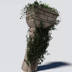 Overgrown Ancient Column 3D model