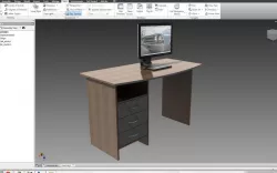 PC desk with HP w2207 monitor