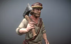 Peasant Villager Man Low-poly  3D model