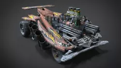 Red Spin Viper with interior and detail machine plus Gatling 3D model