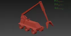 Robot Crane Vehicle Low-poly  3D model