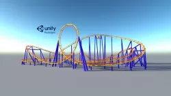 Roller coaster VR Unity PKG Low-poly  3D model