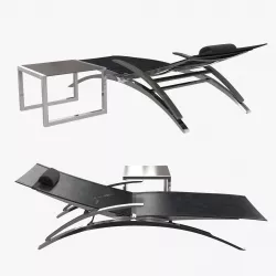 Royal botania o-zon lounger and ninix side table 3D model