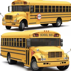  School Bus Blue Bird  3D model