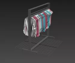 shirt and t-shirt with hanger 3D model