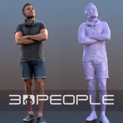 Simon 10080 - Look Up Casual Man Low-poly  3D model