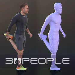 Simon 10081 - Stretching Athletic Man Low-poly  3D model